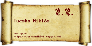 Mucska Miklós névjegykártya